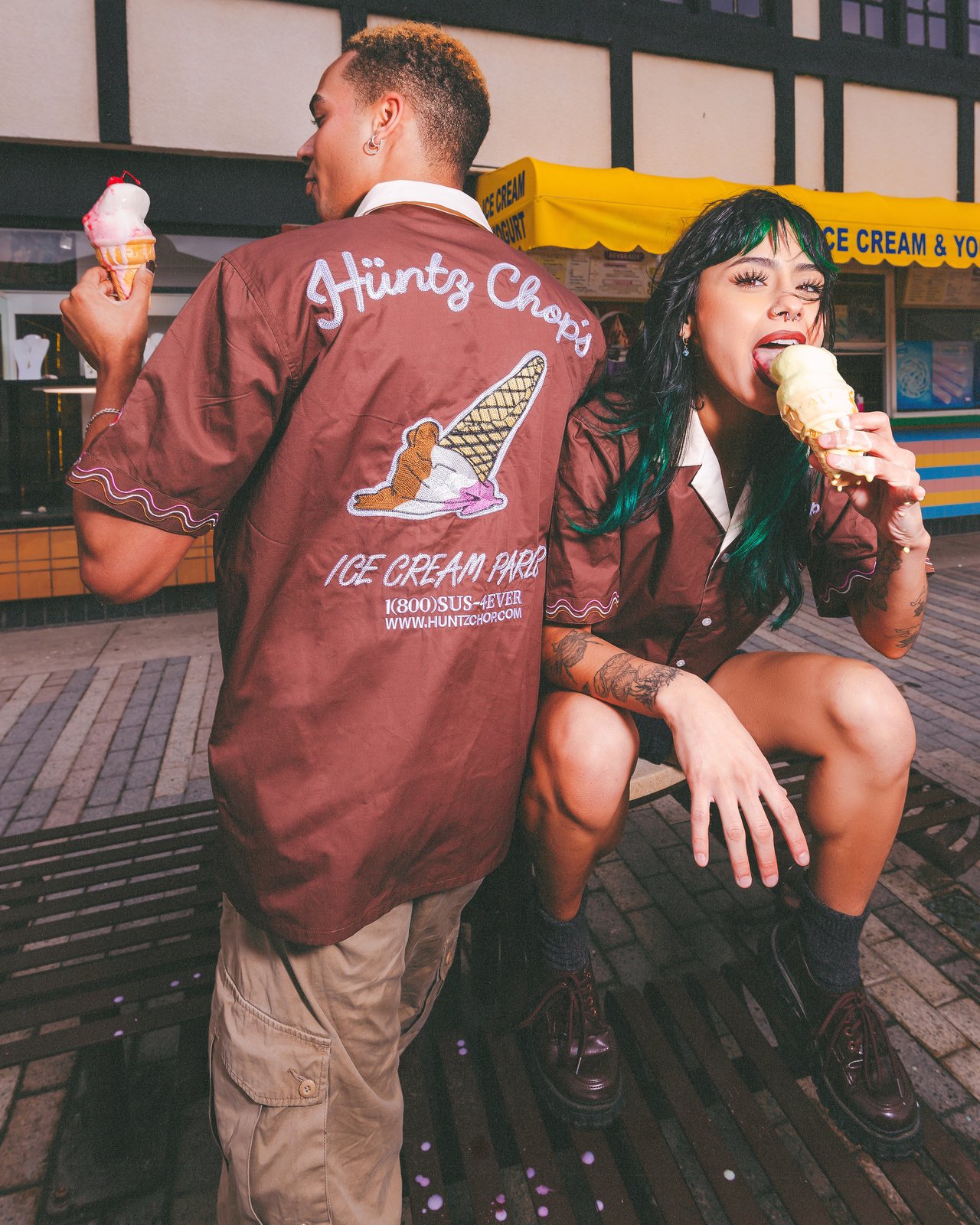 ICECREAM CONES TIGER OPEN SHIRT ＆PANTS ICECREAM CONES TIGER OPEN SHIRT ＆PANTS ICECREAM CONES TIGER